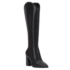 INC Women's Jovie Western Pointed Toe Knee High Boots Black Size 9 1/2